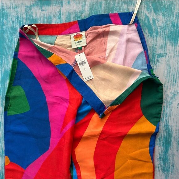 NWT Farm Rio Colorful Leaves Flared Pants - Picture 7 of 10